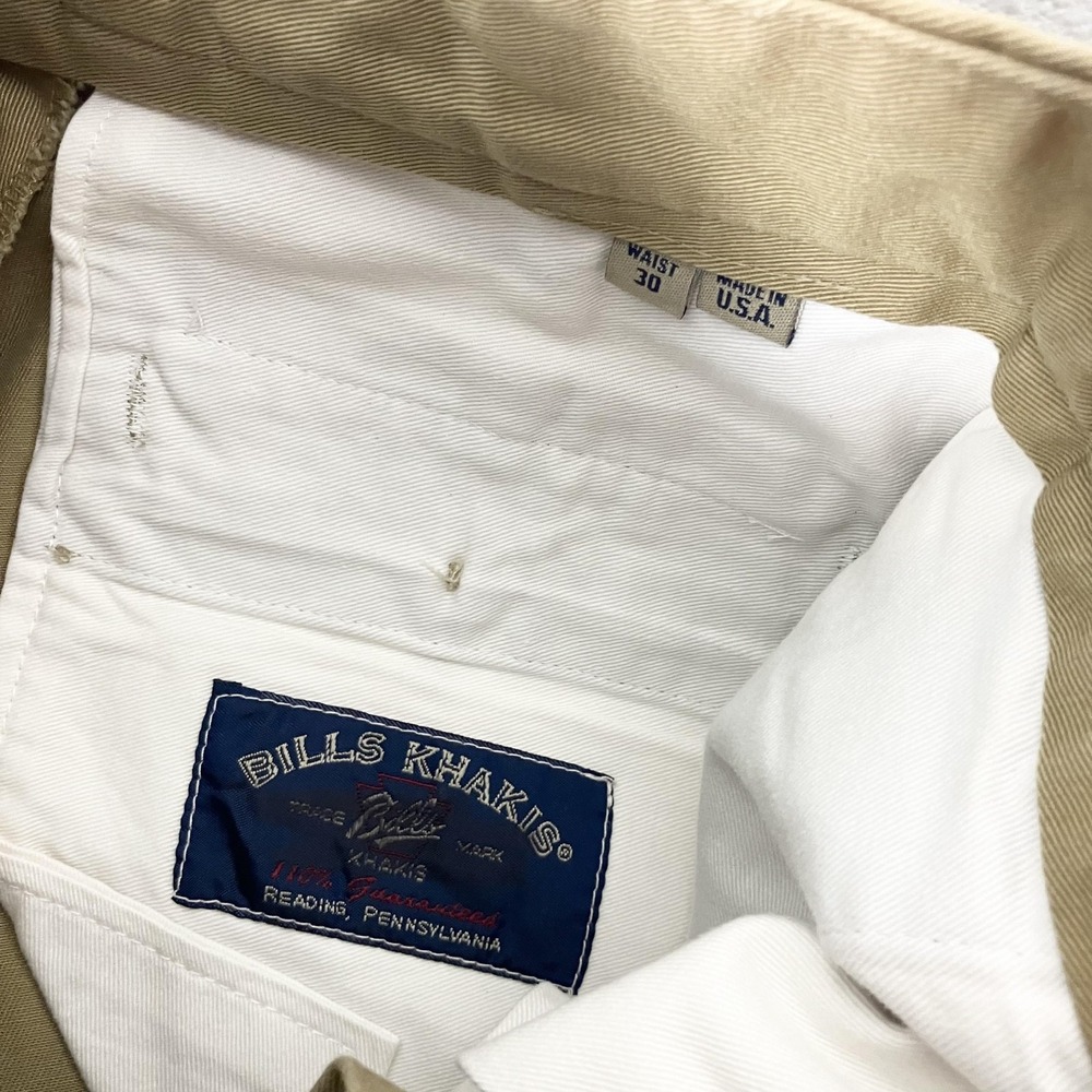 Bills Khakis Pants Mens 30x38 Beige Model‎ 2 Pleated Classic Fit Chino Made USA - Picture 2 of 8